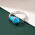 Elegant Halo Blue Cone Sparkle 925 Sterling Silver Ring for women