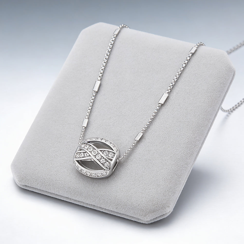 Elegant Intertwined Eternal CZ Sterling Silver Pendant for Women