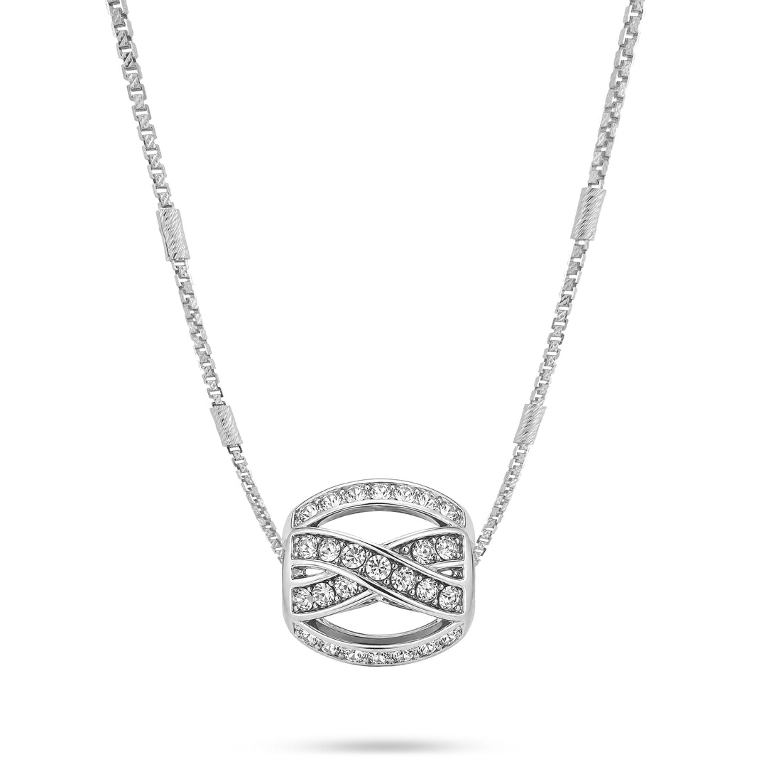 Elegant Intertwined Eternal CZ Sterling Silver Pendant for Women