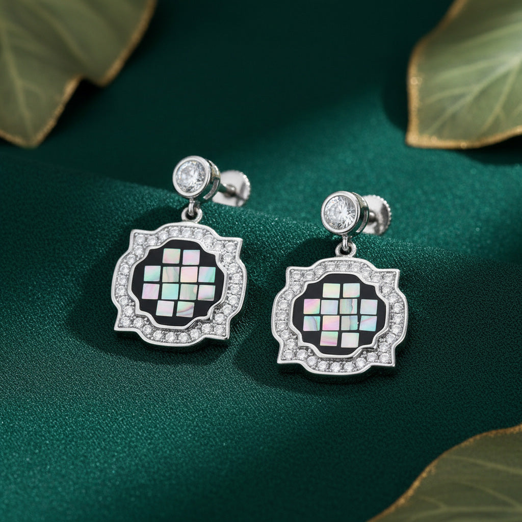 Elegant Iridescent Bloom 925 Sterling Silver Earring for women