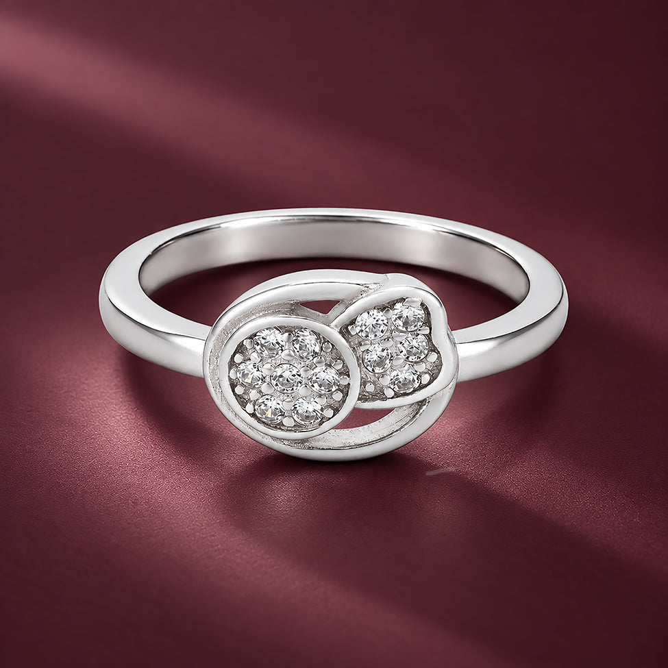 Elegant Knot Design 925 Sterling Silver Ring for Women