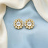 Elegant Kundan Flower 925 Sterling Silver Stud Earrings