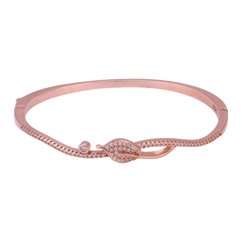 Elegant Leaf Rose Gold Plated 925 Bracelet