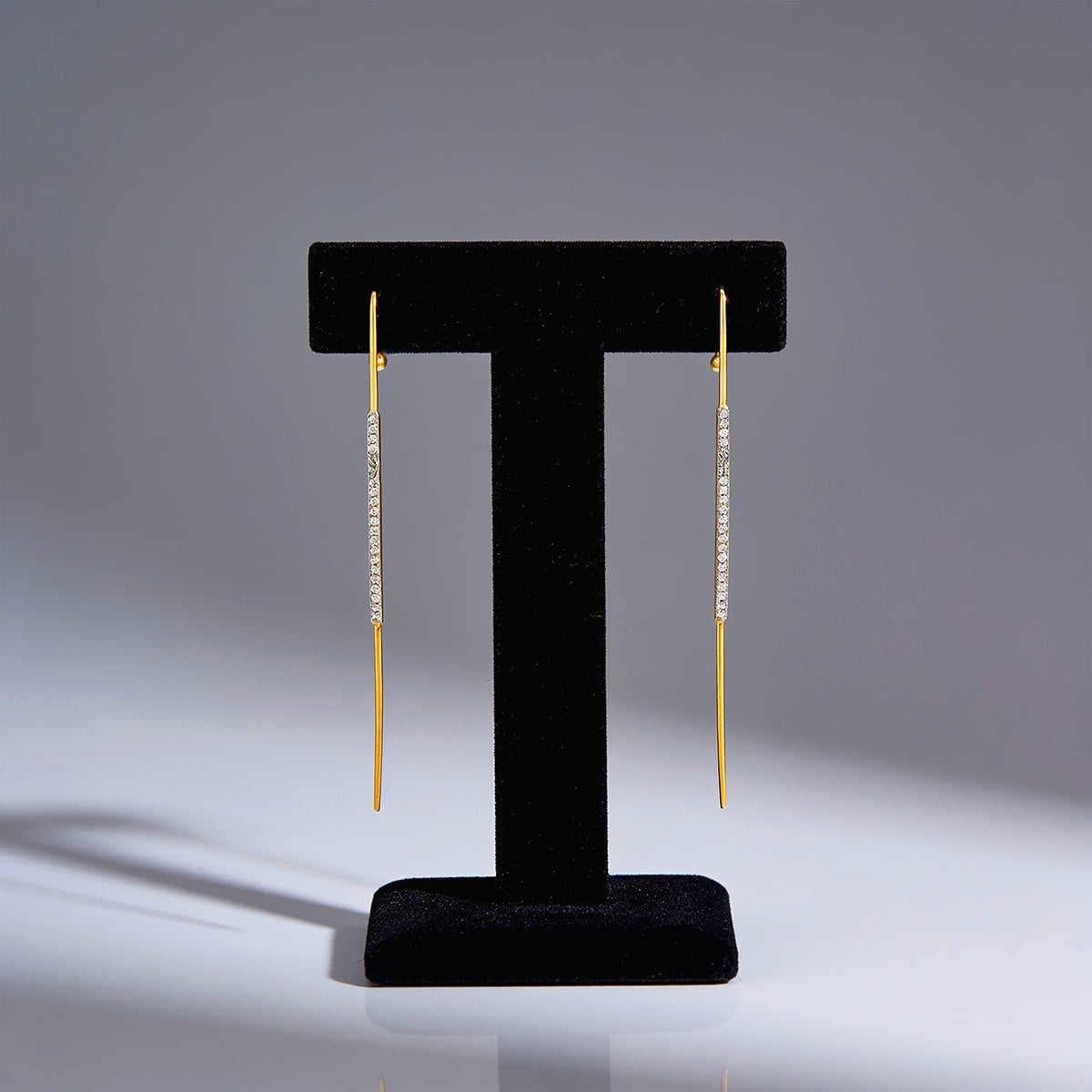Elegant Linear Sparkle 925 Sterling Silver Statement Earrings
