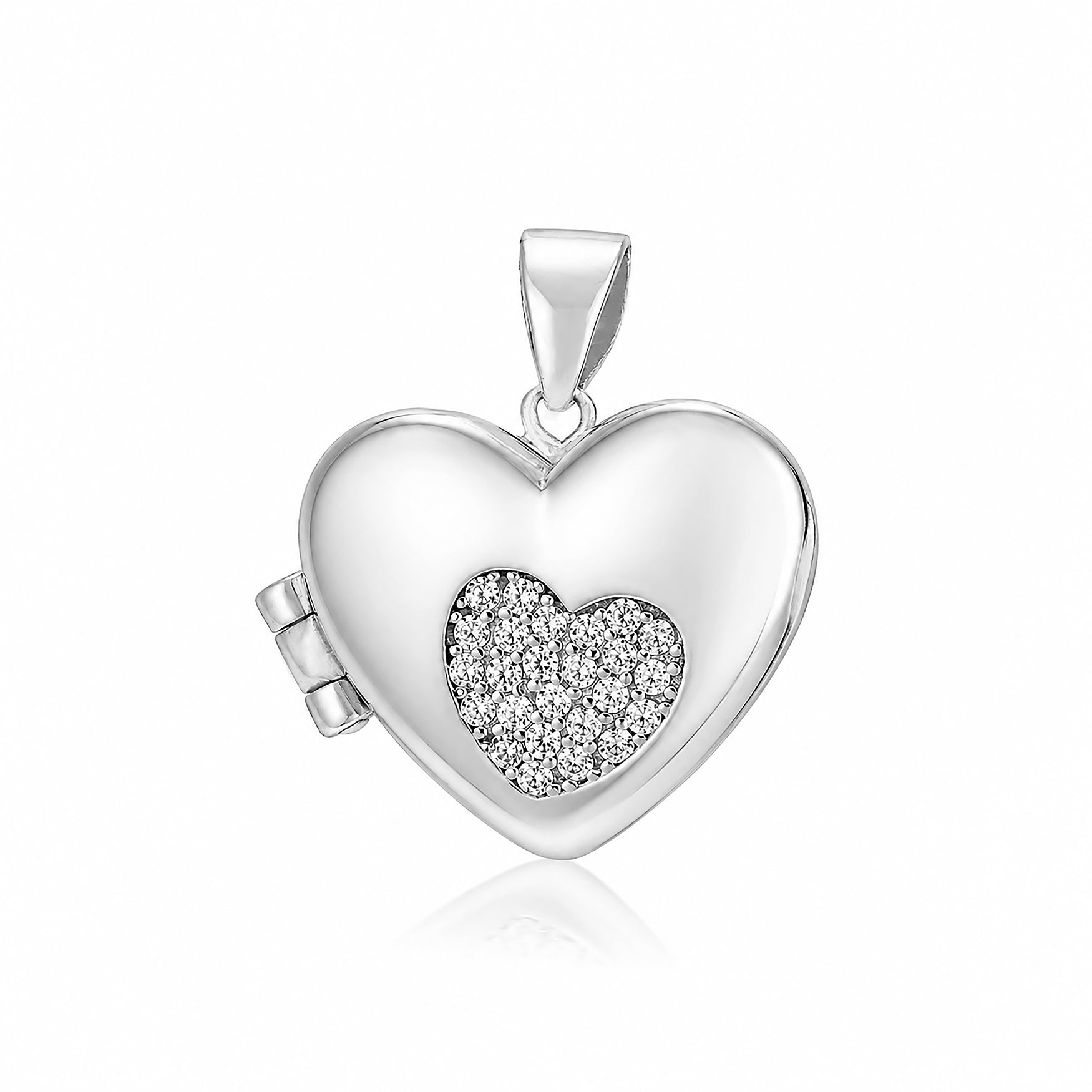 Elegant Love Heart Locket 925 Sterling Silver Pendant for women