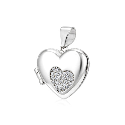 Elegant Love Heart Locket 925 Sterling Silver Pendant for women