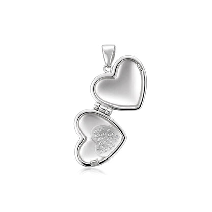 Elegant Love Heart Locket 925 Sterling Silver Pendant for women