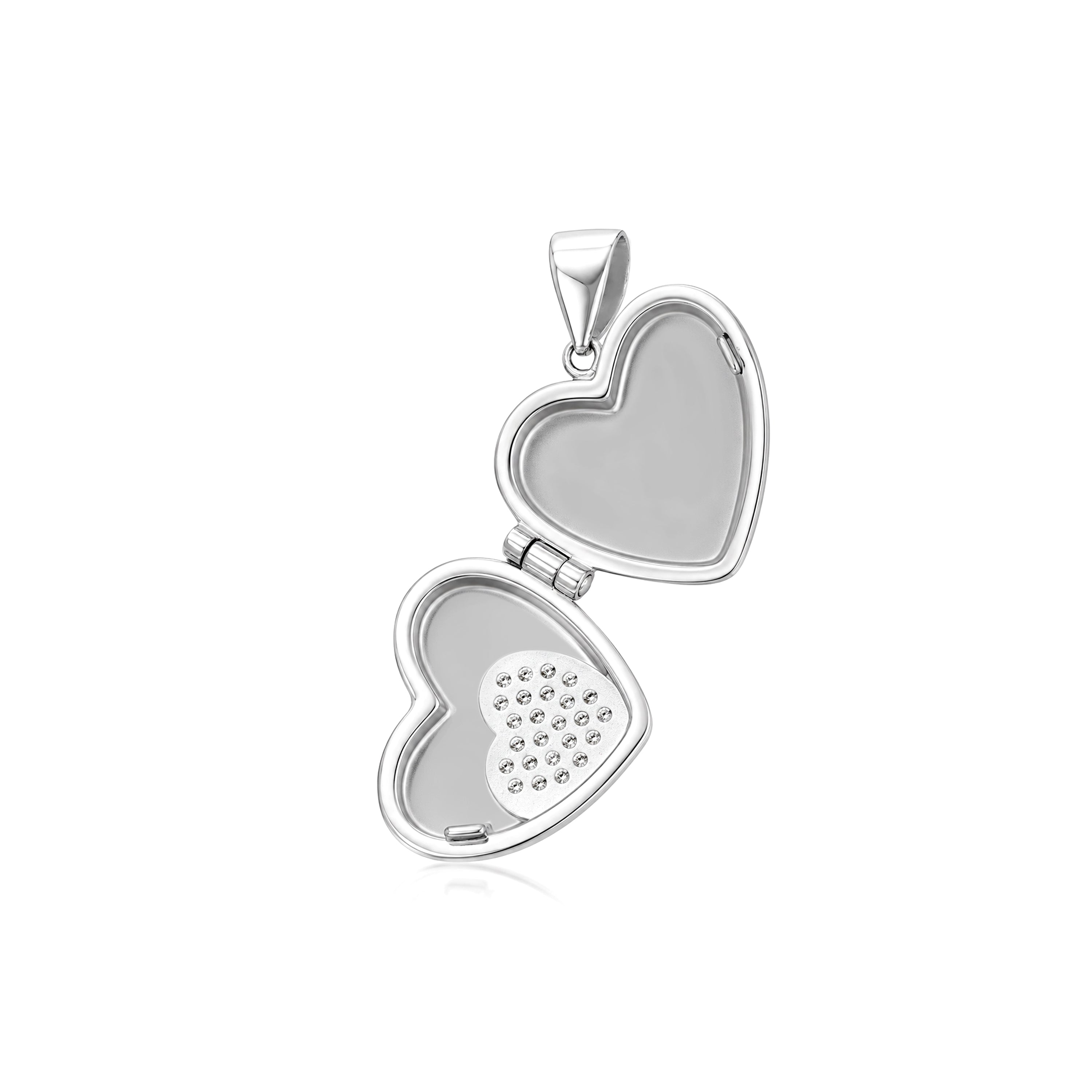 Elegant Love Heart Locket 925 Sterling Silver Pendant for women