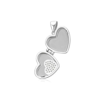 Elegant Love Heart Locket 925 Sterling Silver Pendant for women