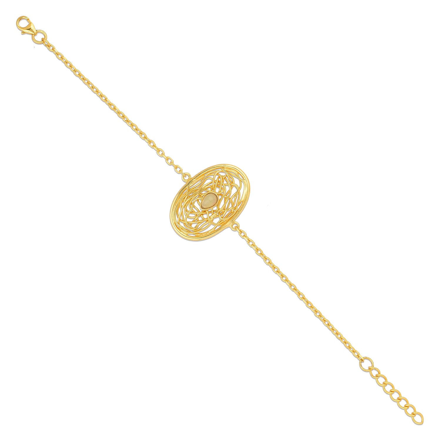 Elegant Oval 925 Sterling Silver Designer Bracelet