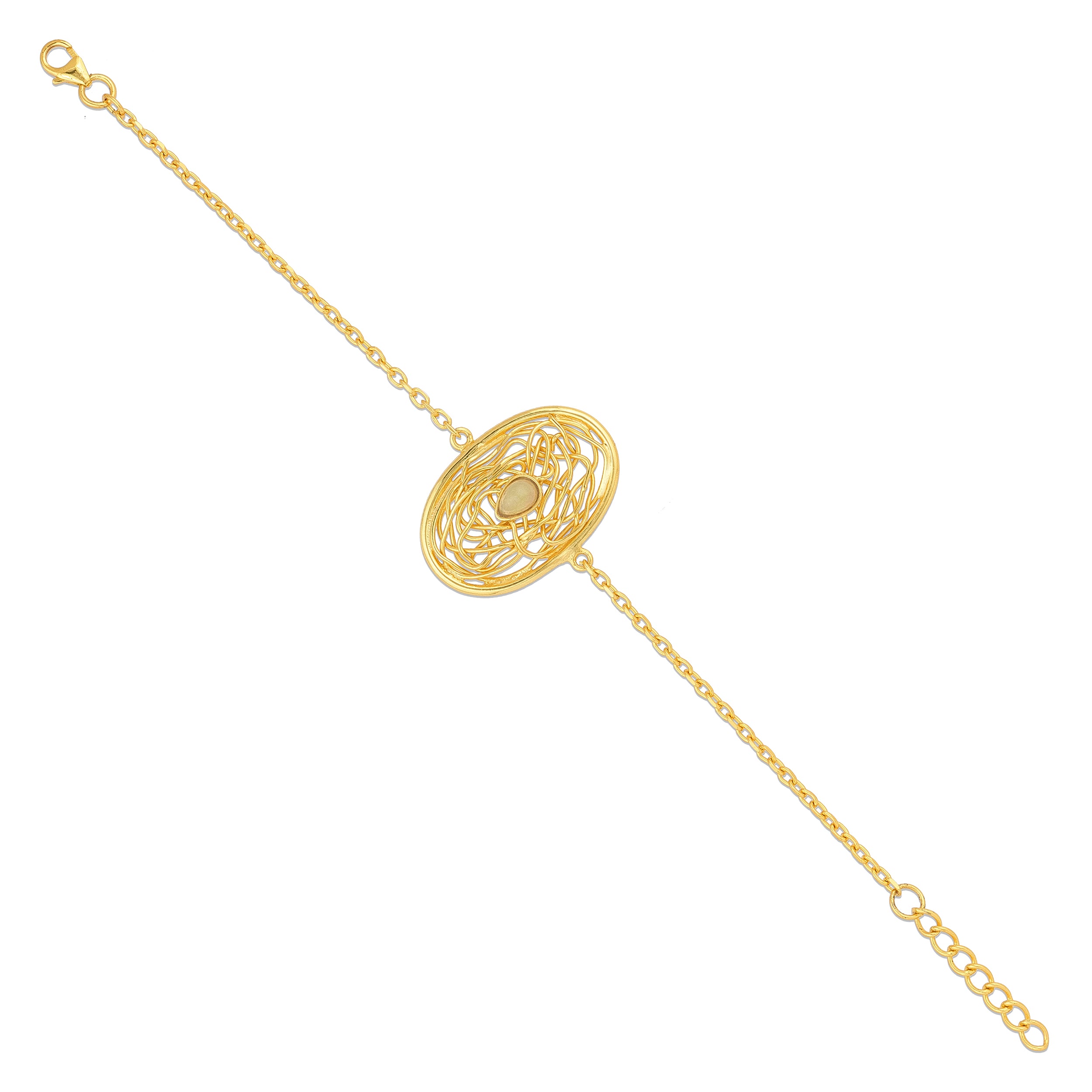 Elegant Oval 925 Sterling Silver Designer Bracelet