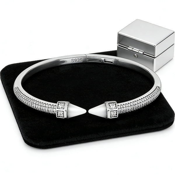 Elegant Pav?? Brilliance 925 Sterling Silver Kada for Women