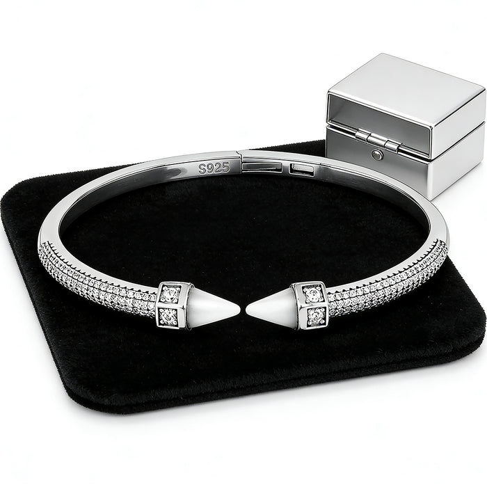 Elegant Pav Brilliance 925 Sterling Silver Kada for Women