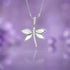 Elegant Pearl Dragonfly 925 Sterling Silver Pendant