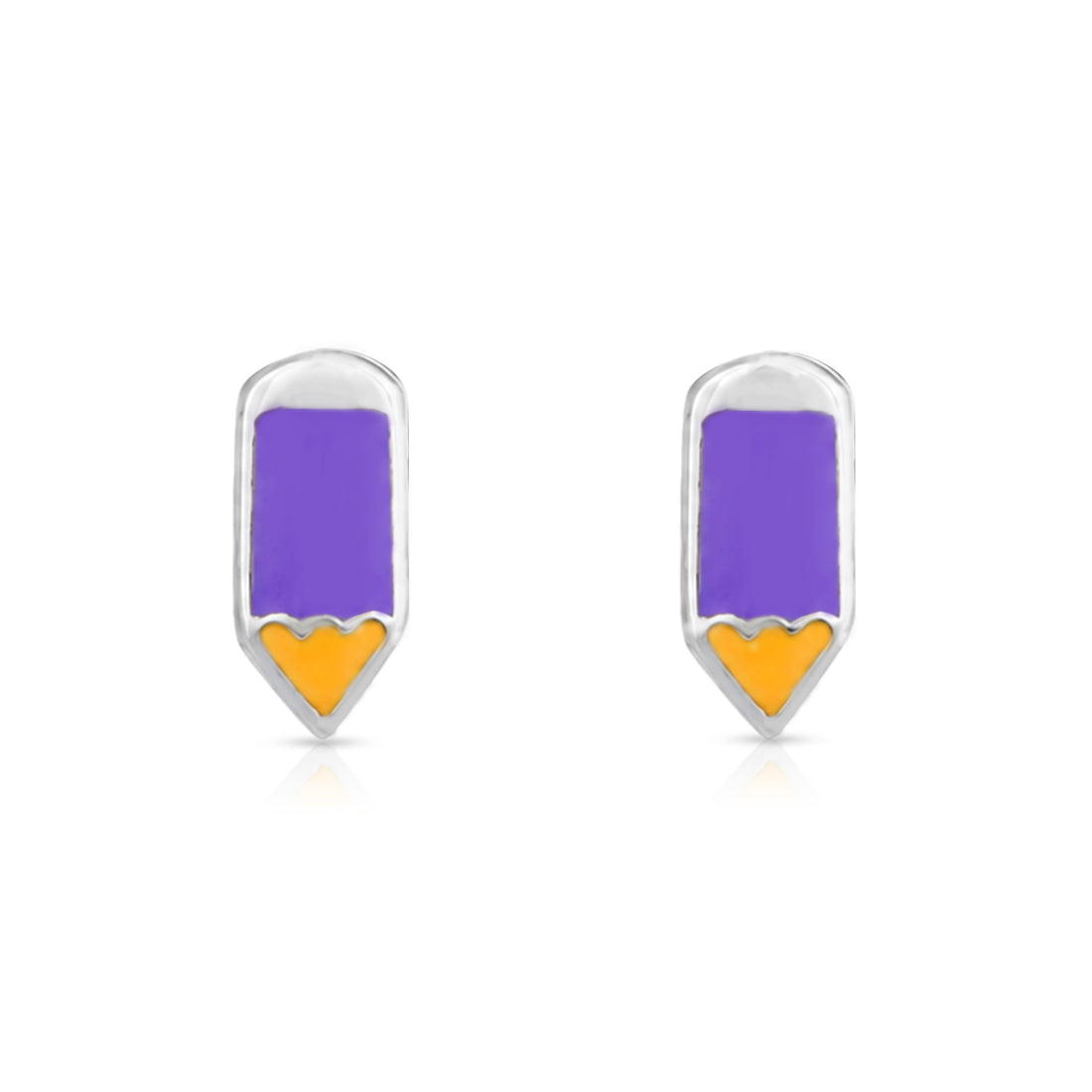 Elegant Pencil Motif 925 Sterling Silver Baby Stud