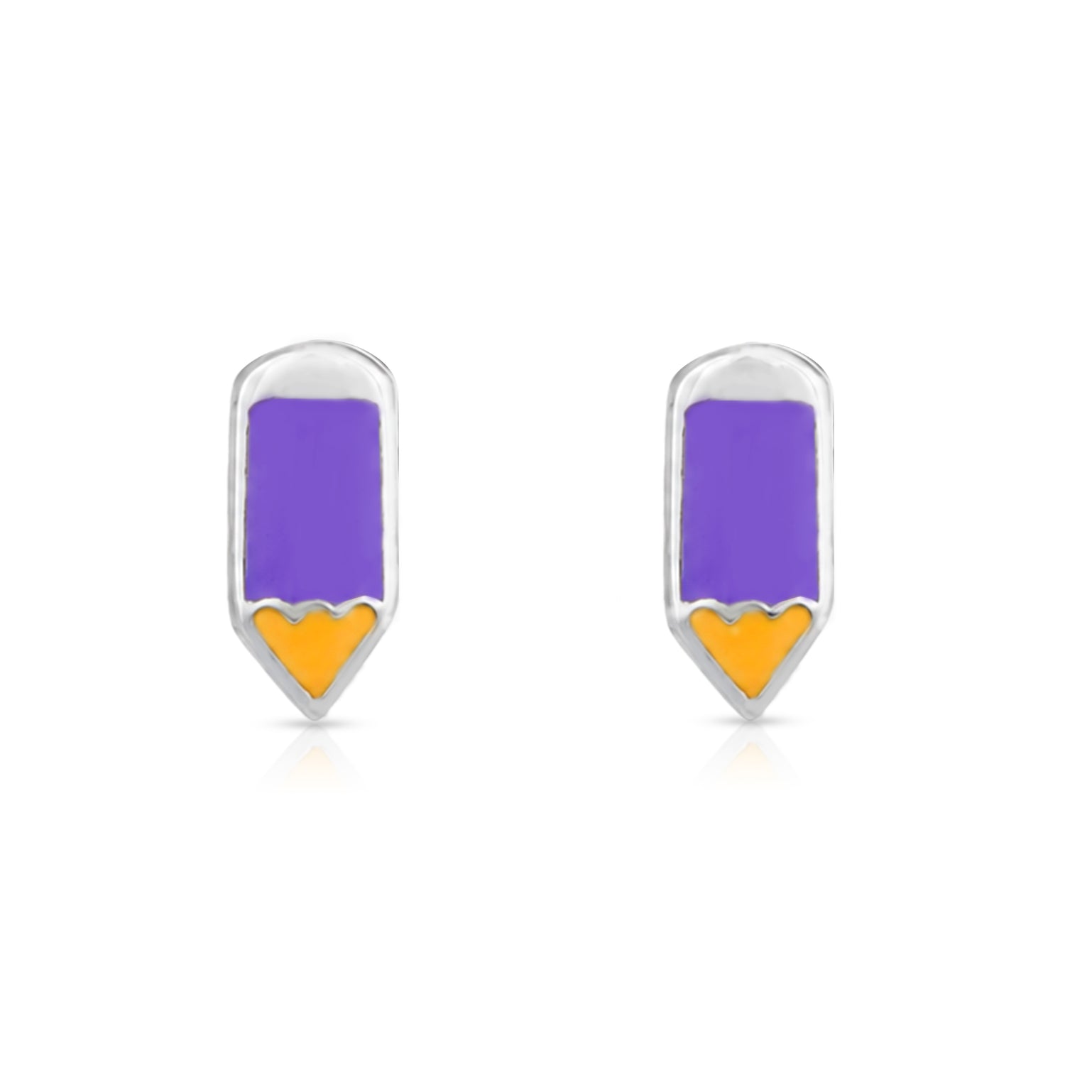 Elegant Pencil Motif 925 Sterling Silver Baby Stud