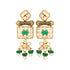 Elegant  Polki Green Chandelier Silver Earrings