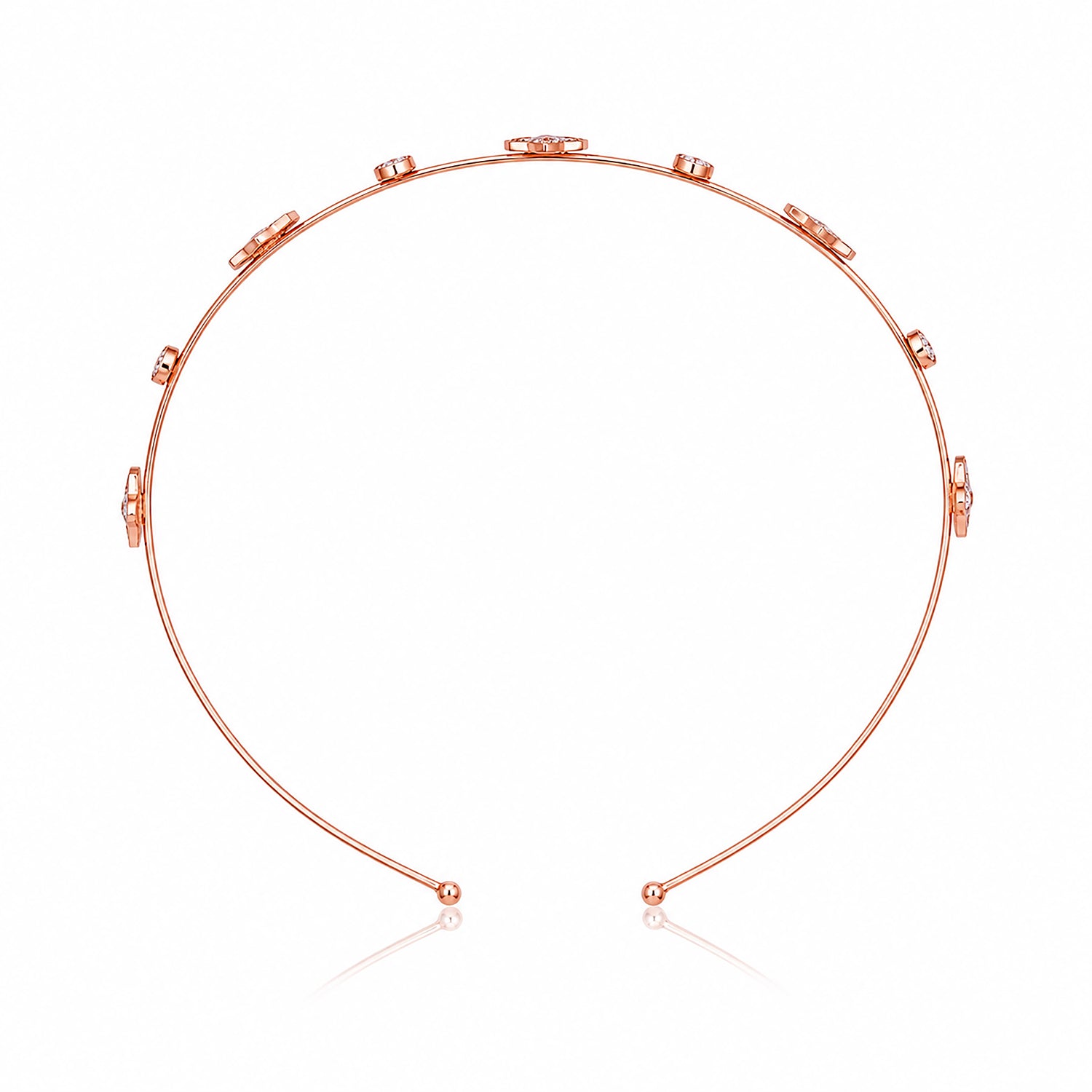 Elegant Rose Gold White Clover Head Band