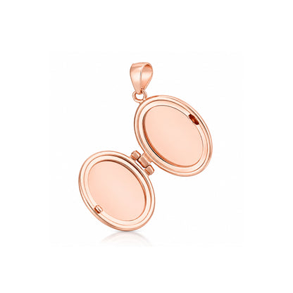 Elegant Rose Gold Oval Locket 925 Sterling Silver for women
