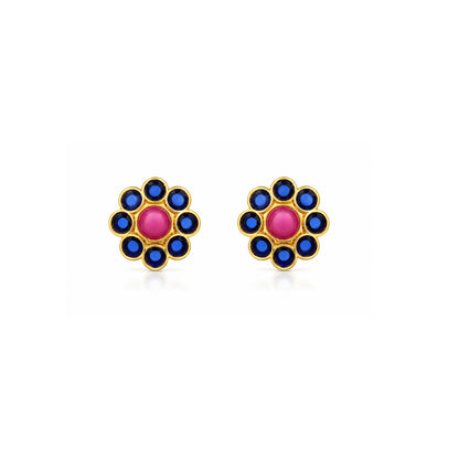 Elegant Ruby Bloom 925 Sterling Silver Signature Earrings