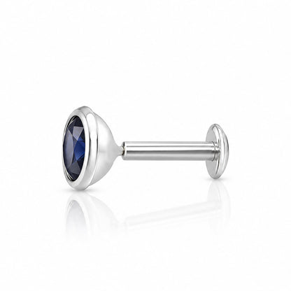 Elegant Sapphire Glow 925 Sterling Silver Designer Nosepin