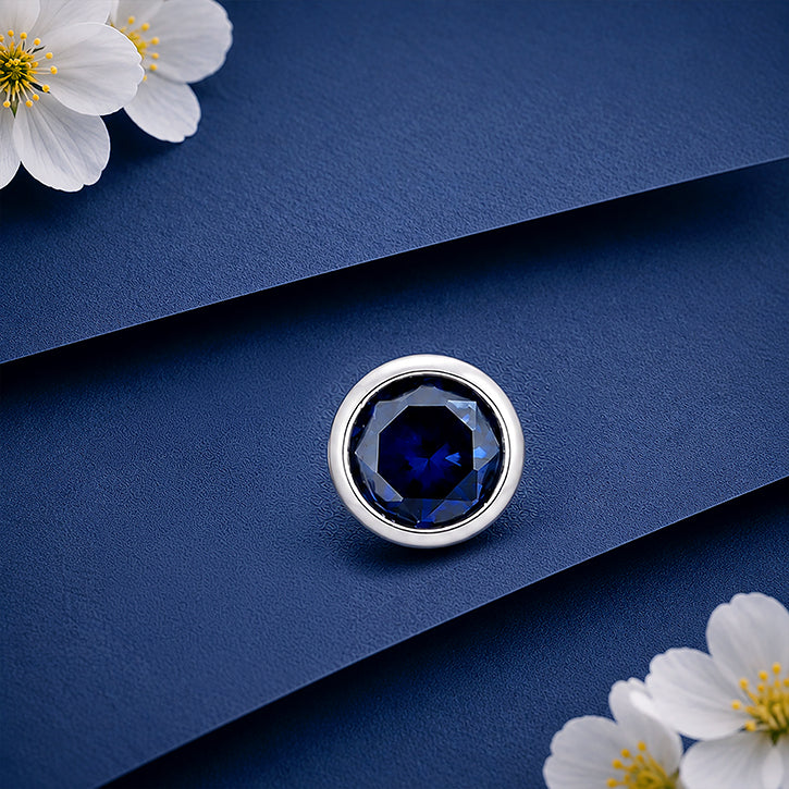Elegant Sapphire Glow 925 Sterling Silver Designer Nosepin