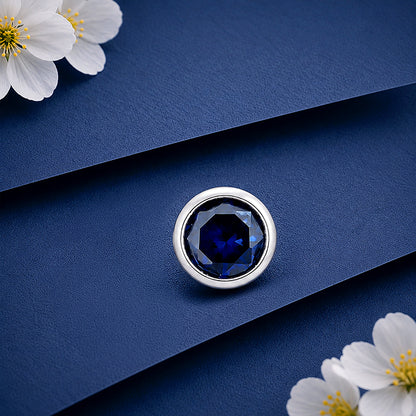 Elegant Sapphire Glow 925 Sterling Silver Designer Nosepin