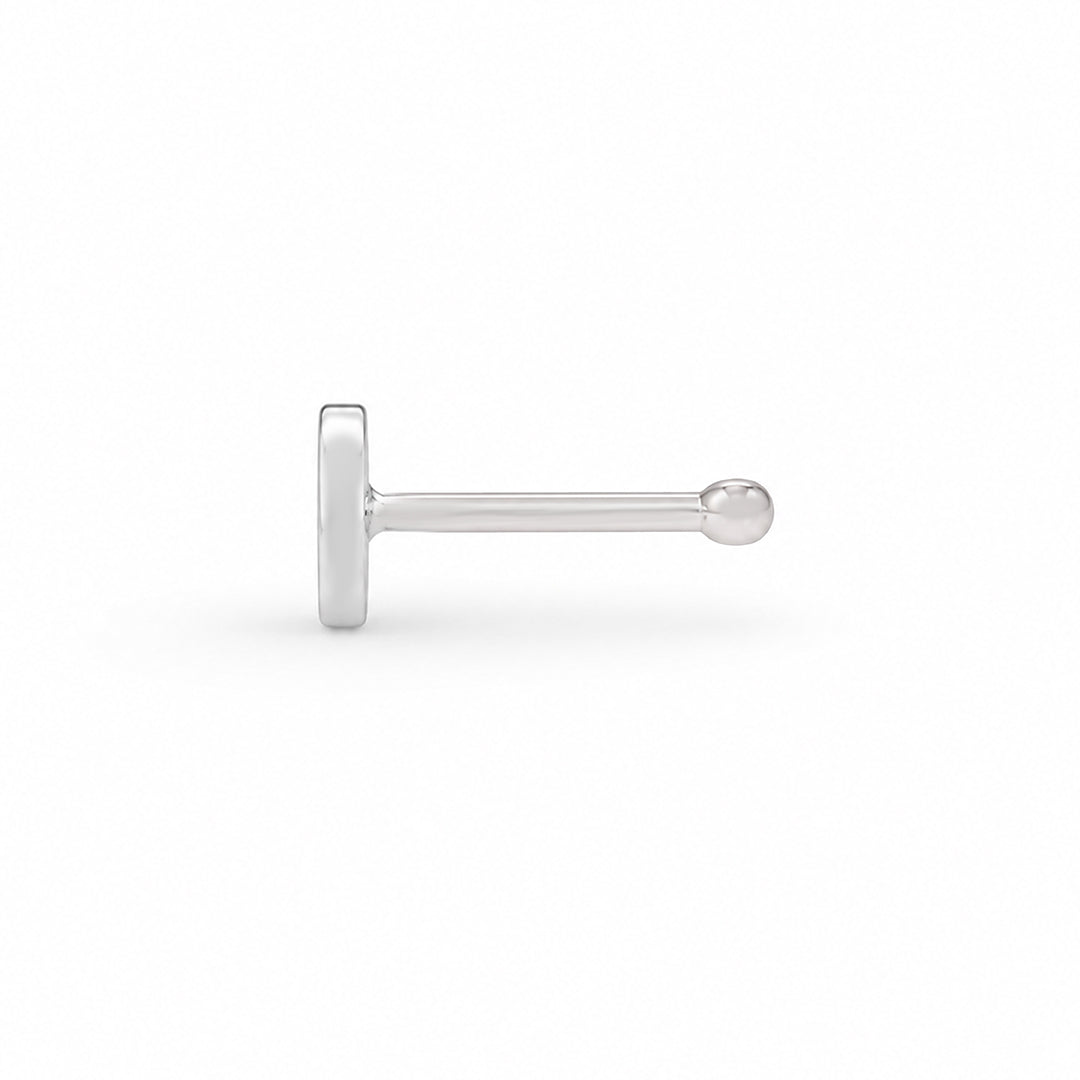 Elegant Silver Circle 925 Sterling Silver Signature Nose Pin