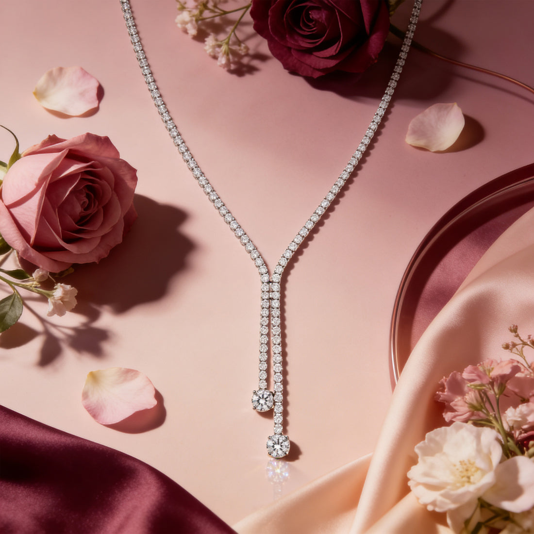 Elegant Silver Drop Necklace
