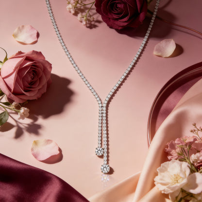 Elegant Silver Drop Necklace