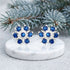 Elegant Star Pattern 925 Sterling Silver Blue Stone Stud for Women