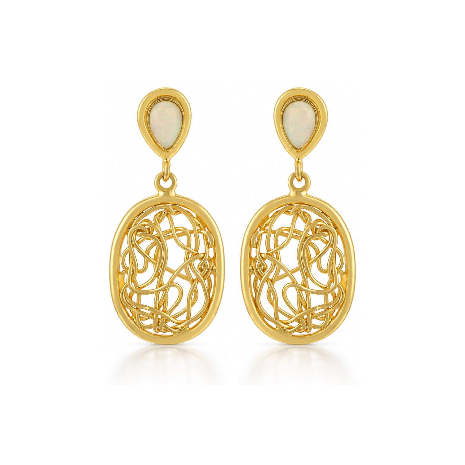 Elegant Swirl Oval 925 Sterling Silver Earrings