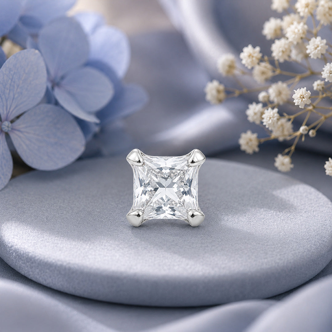 Elegant Triangle Brilliance 925 Sterling Silver Designer Nosepin