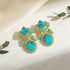 Elegant Turquoise Floral 925 Sterling Silver Earrings