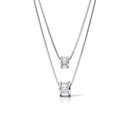 Elegant Twin Teardrop Stone Gold Silver