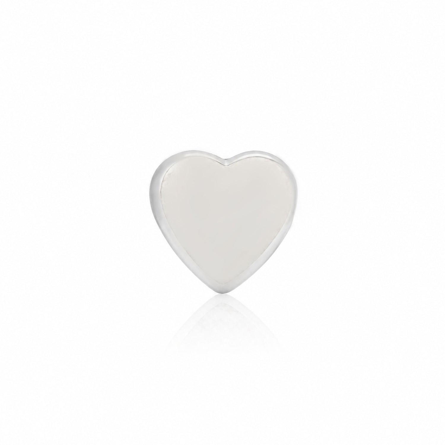 Elegant White Heart 925 Sterling Silver Signature Nose Pin