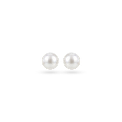 Elegant White Pearl Sterling Silver Studs