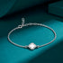 Elegant White Clover Sparkle Silver Chain Bracelet