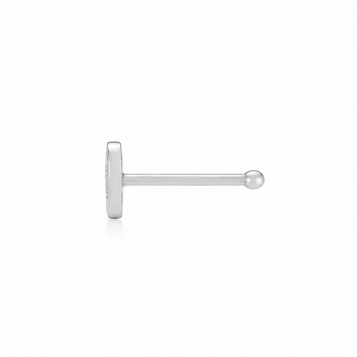 Elegant White Heart 925 Sterling Silver Signature Nose Pin