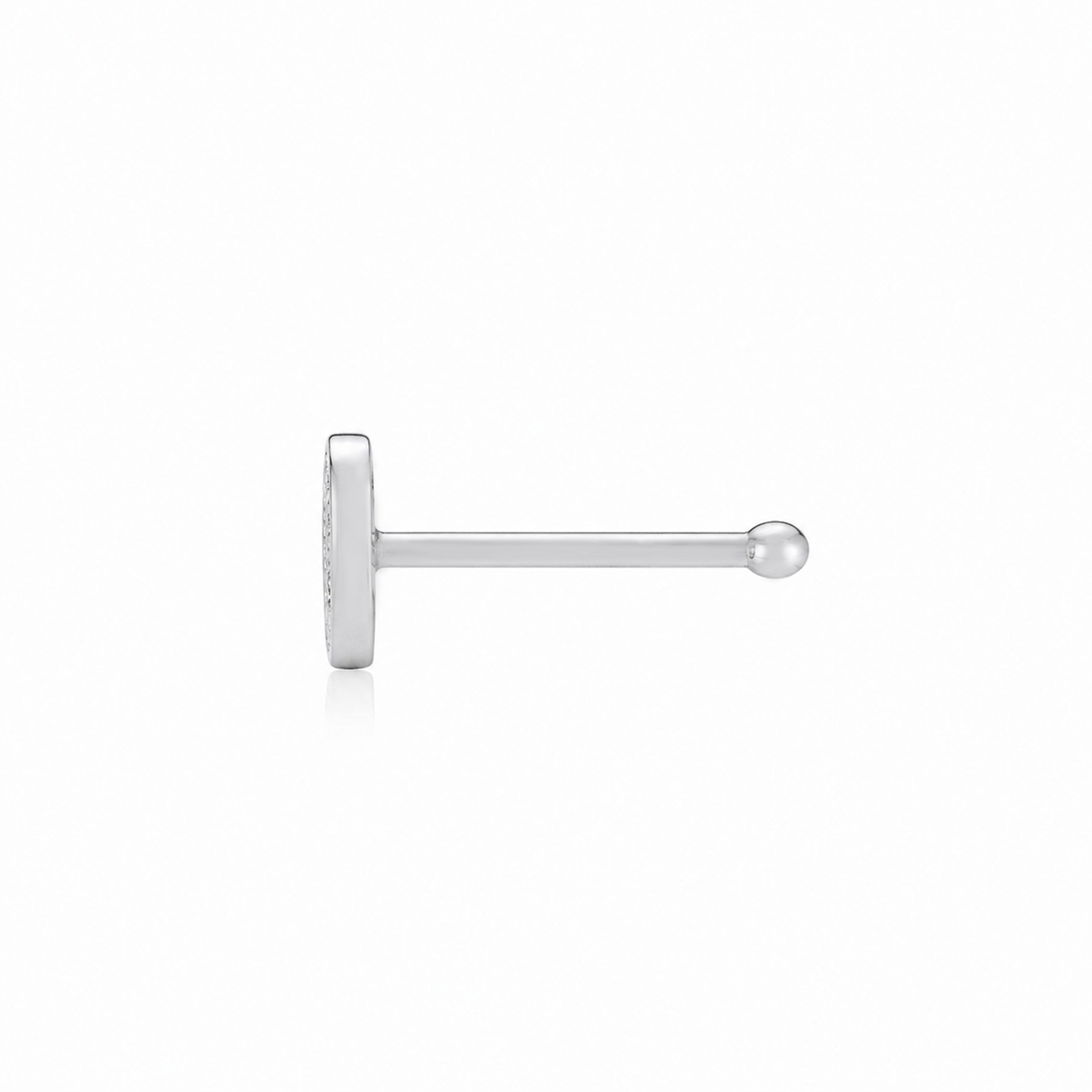 Elegant White Heart 925 Sterling Silver Signature Nose Pin