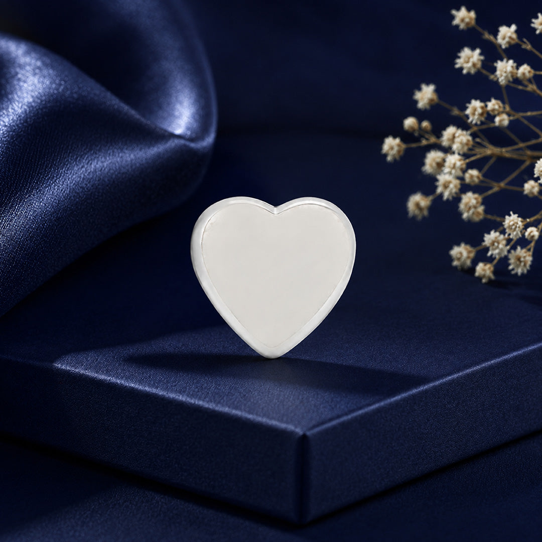 Elegant White Heart 925 Sterling Silver Signature Nose Pin