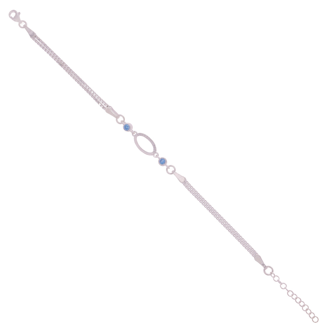 Elite Icy Blue Oval 
925 sterling silver bracelet for women