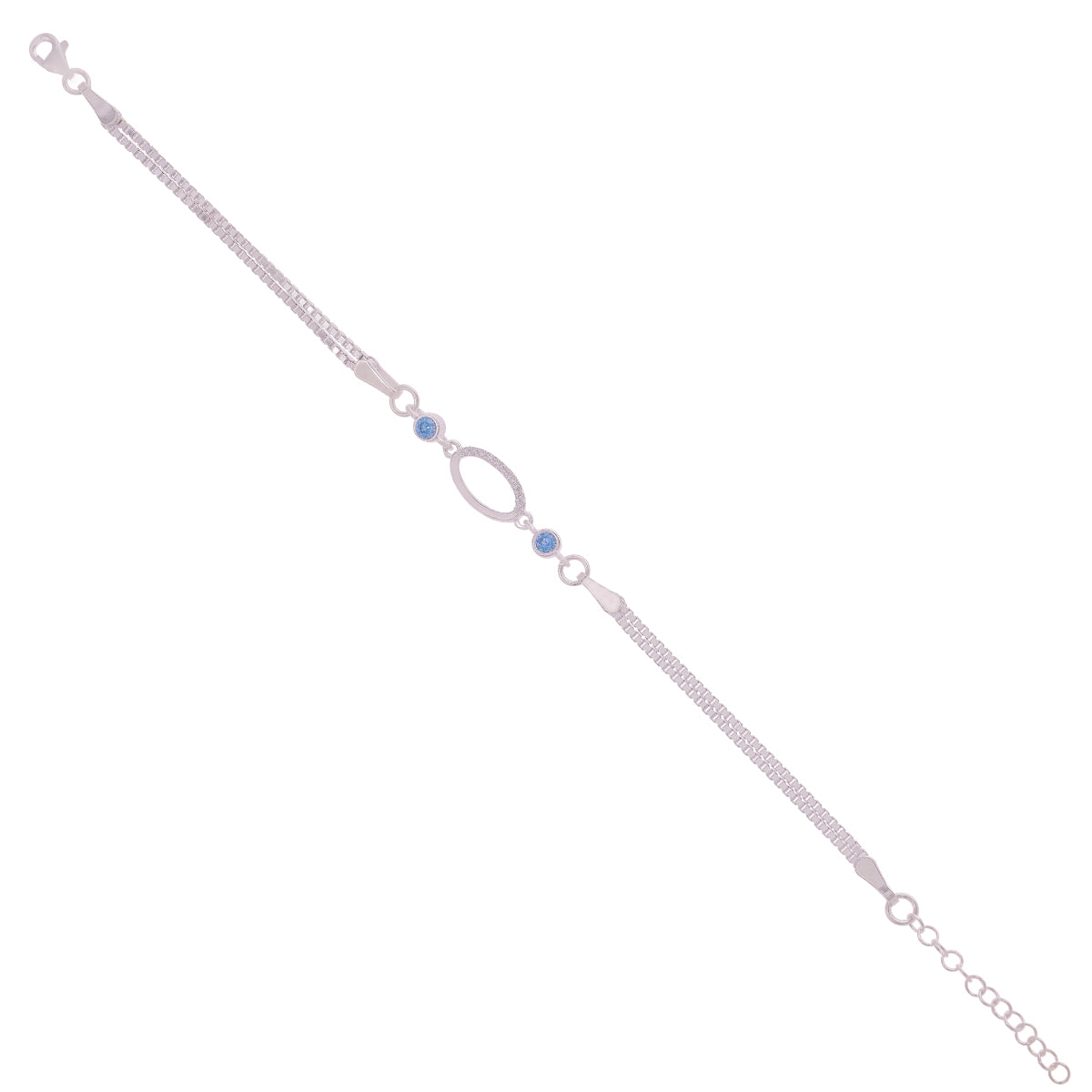 Elite Icy Blue Oval 
925 sterling silver bracelet for women