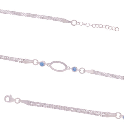 Elite Icy Blue Oval Bracelet 925 sterling silver