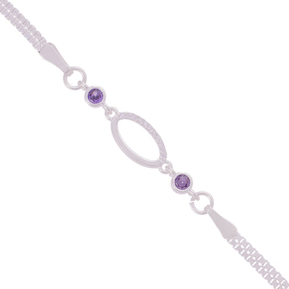 Elite Purple Oval Bracelet 925 sterling silver