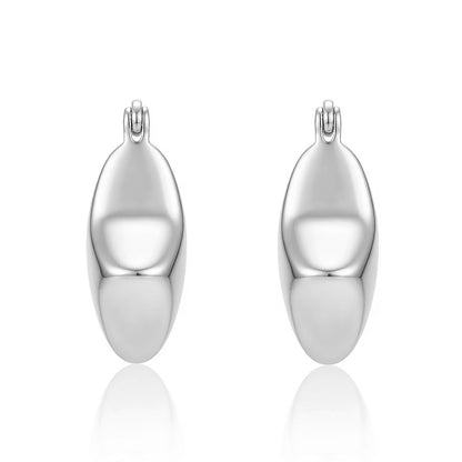 Elongated Teardrop Sterling Silver Earring