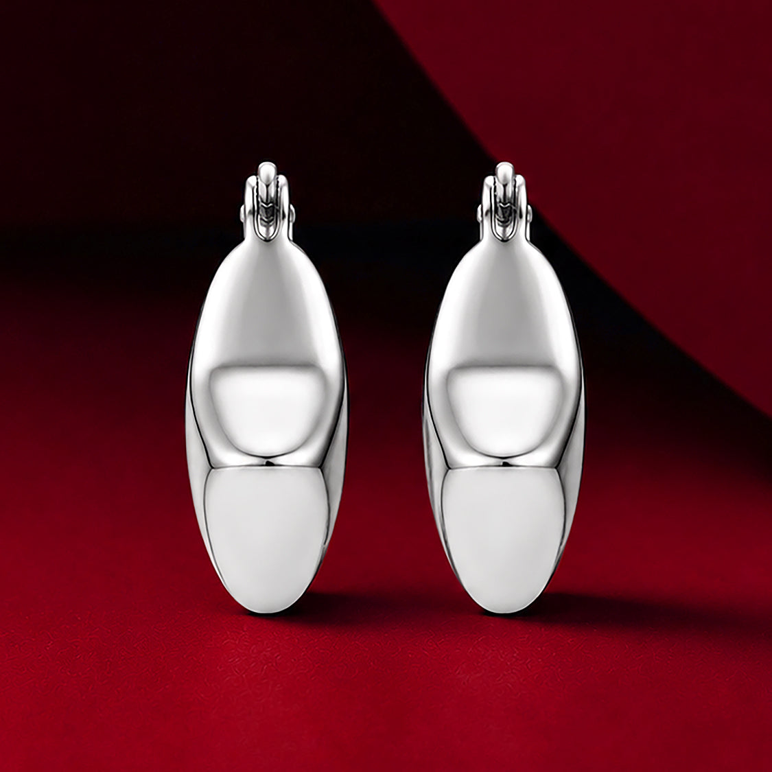 Elongated Teardrop Sterling Silver Earring