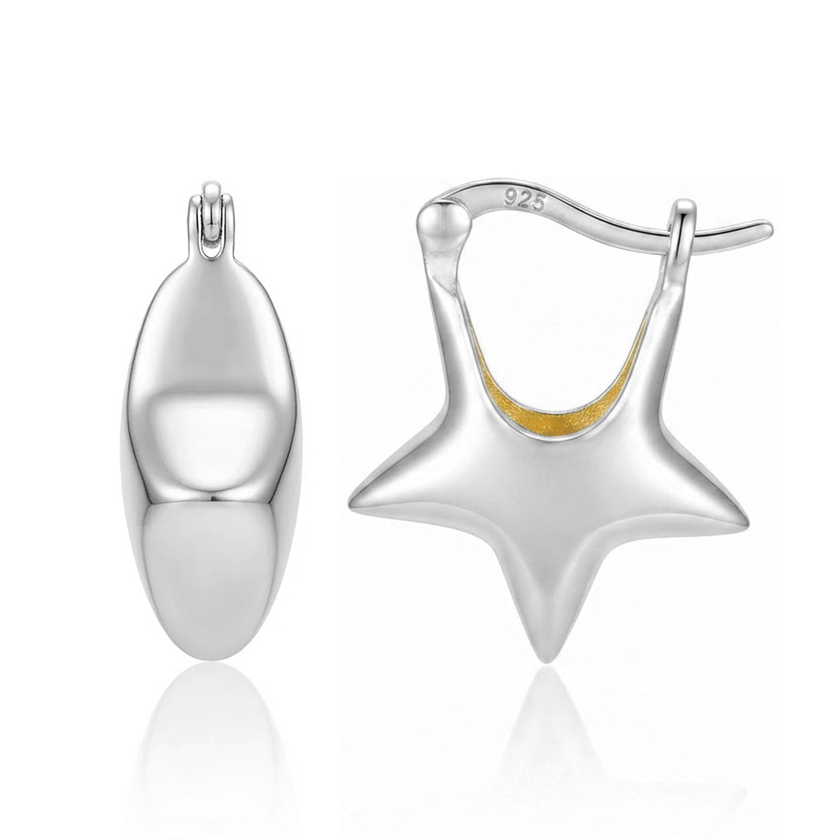 Elongated Teardrop Sterling Silver Earring