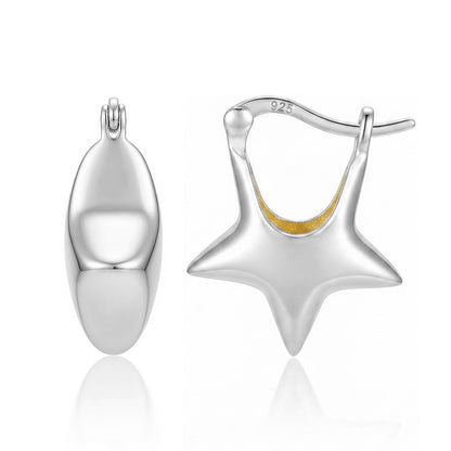 Elongated Teardrop Sterling Silver Earring