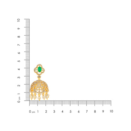 Emerald Charm 925 Sterling Silver Filigree Earring for Women